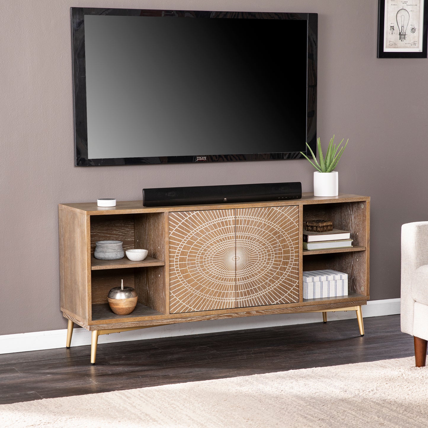 Crestbury Media Console w/ Storage