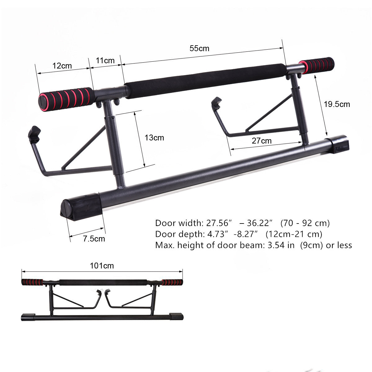 Small size Door training device Single rod and double rod pull-up on the door