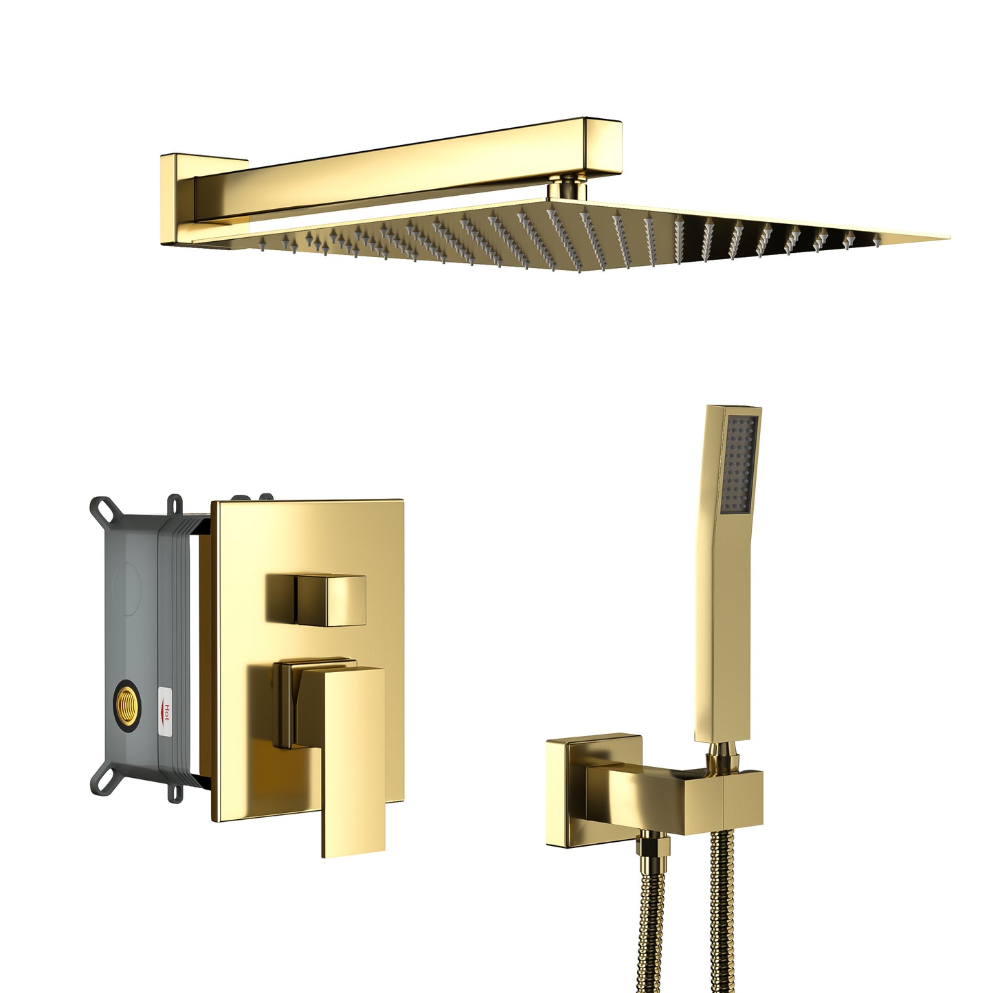 10" Rain Shower Head Systems, Gold,Wall Mounted shower