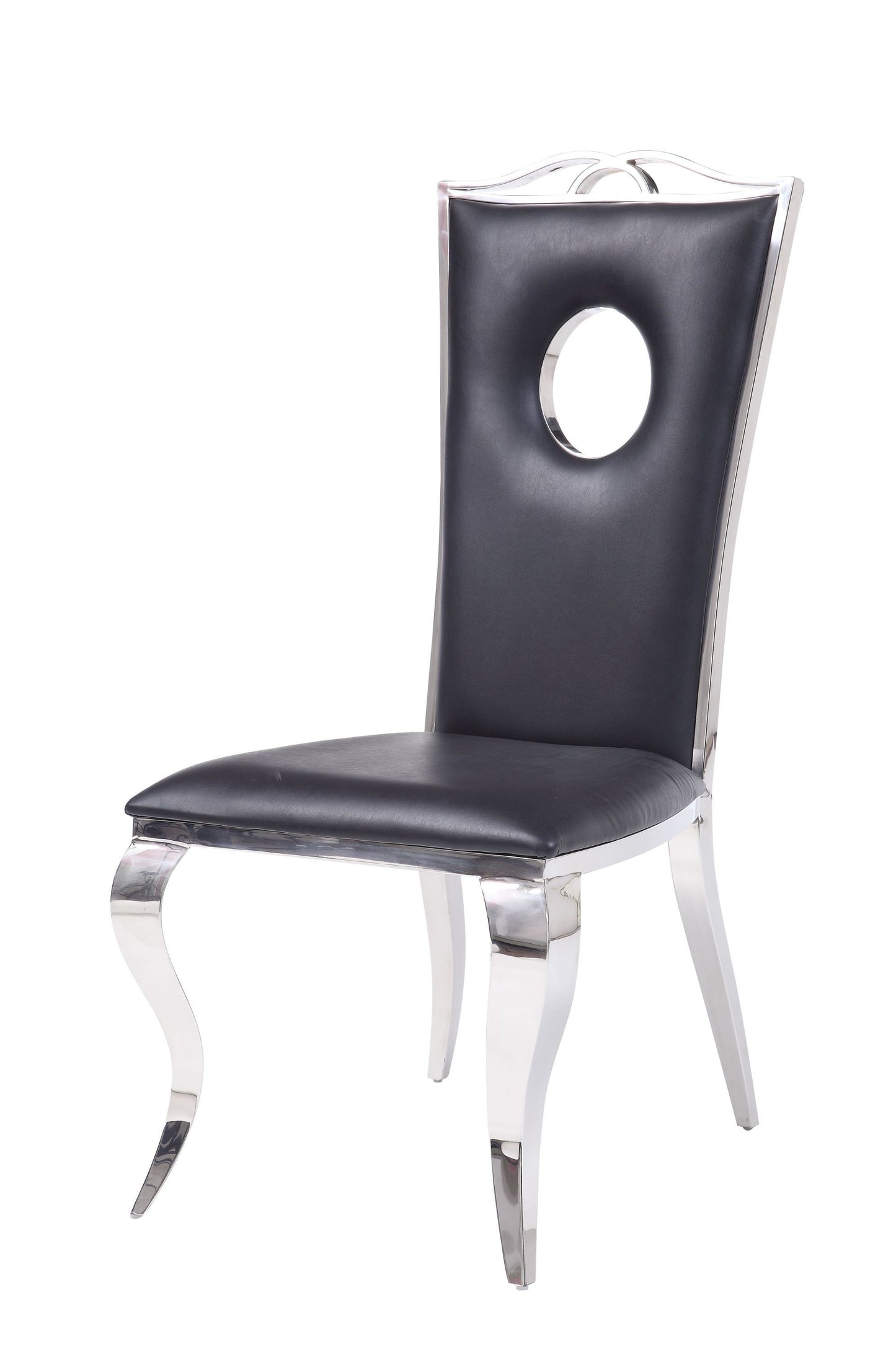 ACME Cyrene Side Chair (Set-2) in PU & Stainless Steel 62078