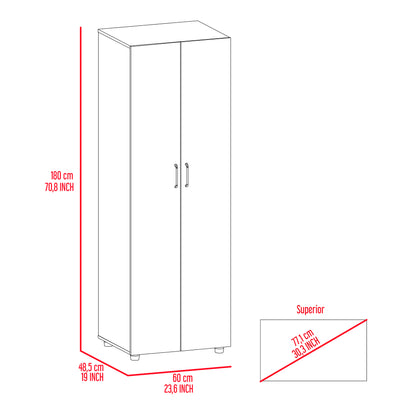 Chagrin 2-Shelf Rectangle Armoire  Black Wengue