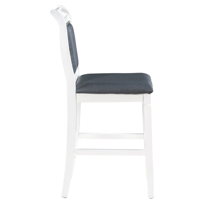 TOPMAX 2-Piece Upholstered Wood Breakfast Nook Dining Chairs for Small Places, White