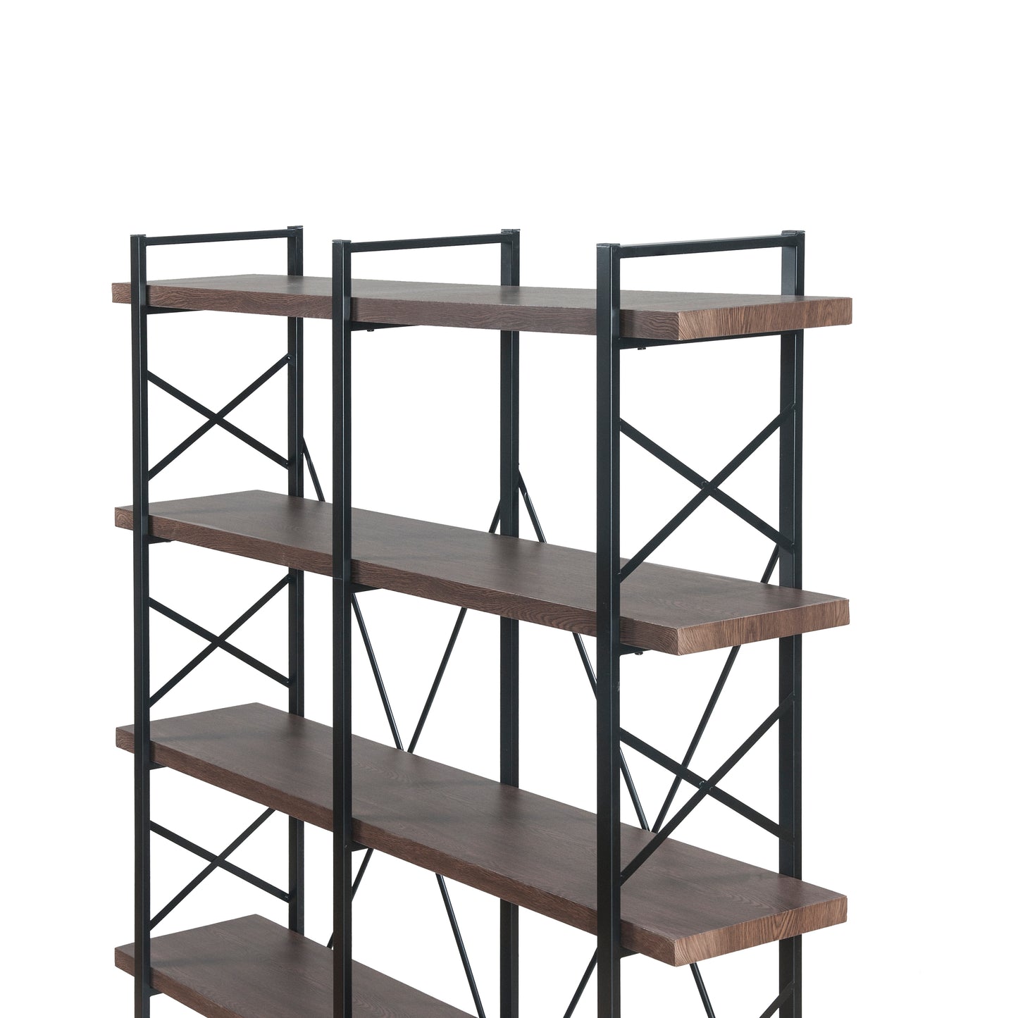 [VIDEO] Home Office 5 Tier Bookshelf, X Design Etageres Storage Shelf, Industrial Bookcase for Office with Metal Frame