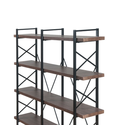 [VIDEO] Home Office 5 Tier Bookshelf, X Design Etageres Storage Shelf, Industrial Bookcase for Office with Metal Frame