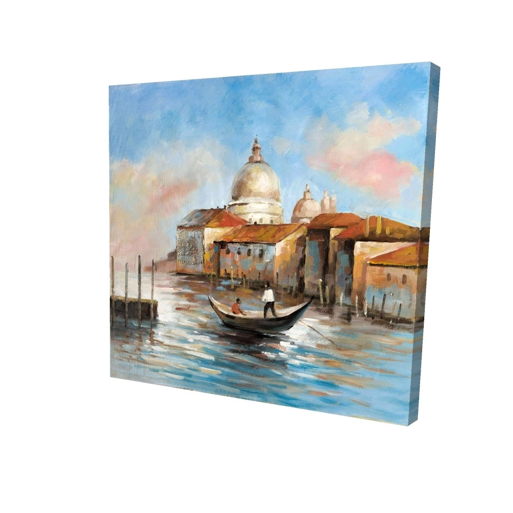 Two europeans on a gondola - 32x32 Print on canvas