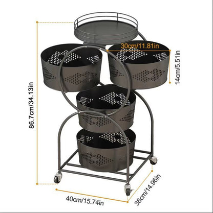 4 - Layer Tray Removable And Rotating Rack Storage Shelf Household Indoor For Kitchen Bathroom Living Room Plant Stand