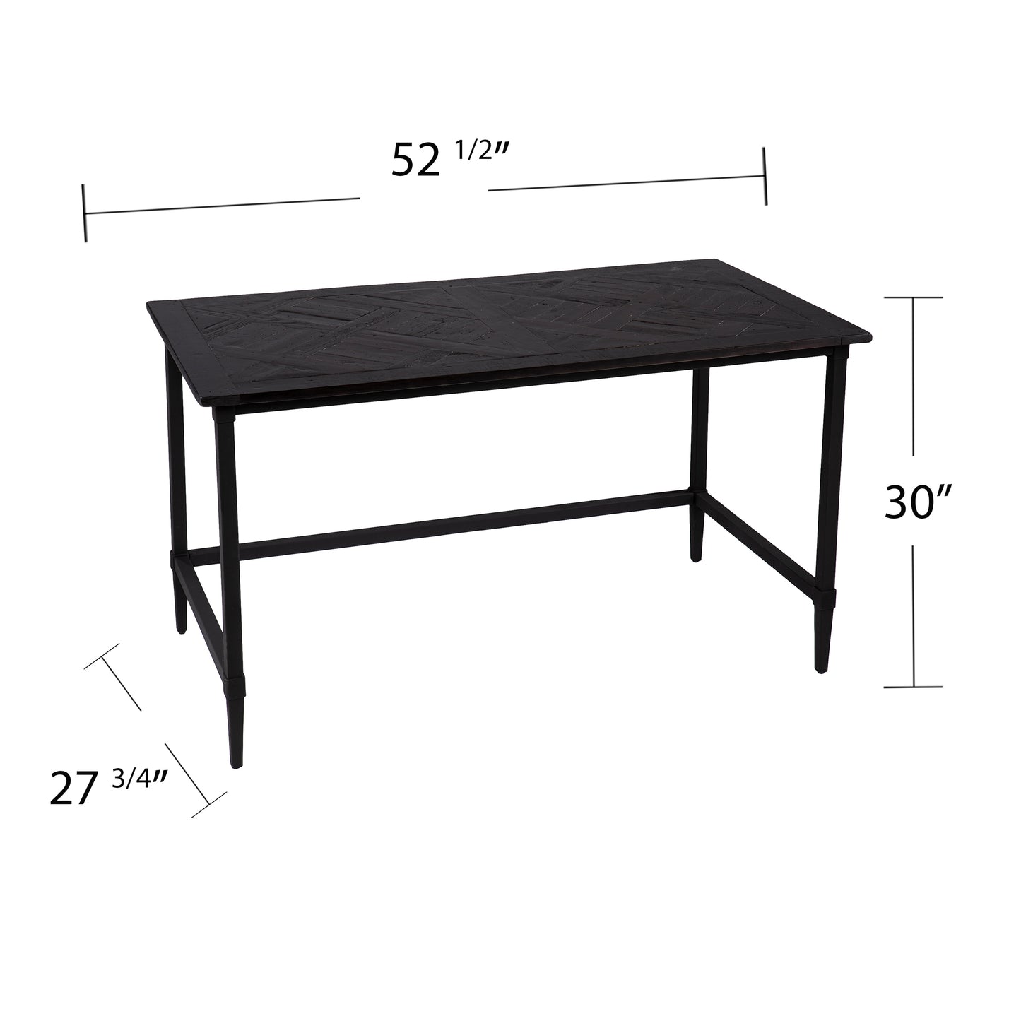 Lawrenny Reclaimed Solid Wood Desk - Black