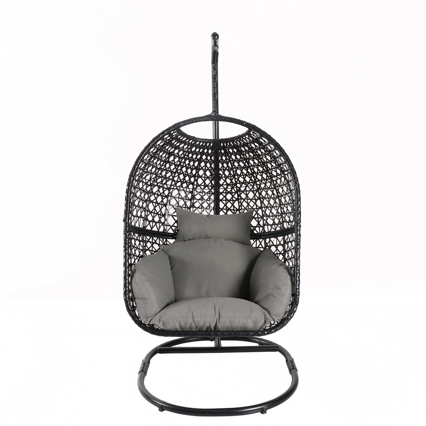 Nest Balcony Hanging Chair, 300 LBS Capacity for Home, 37.4x41.34x76.77 (Grey)