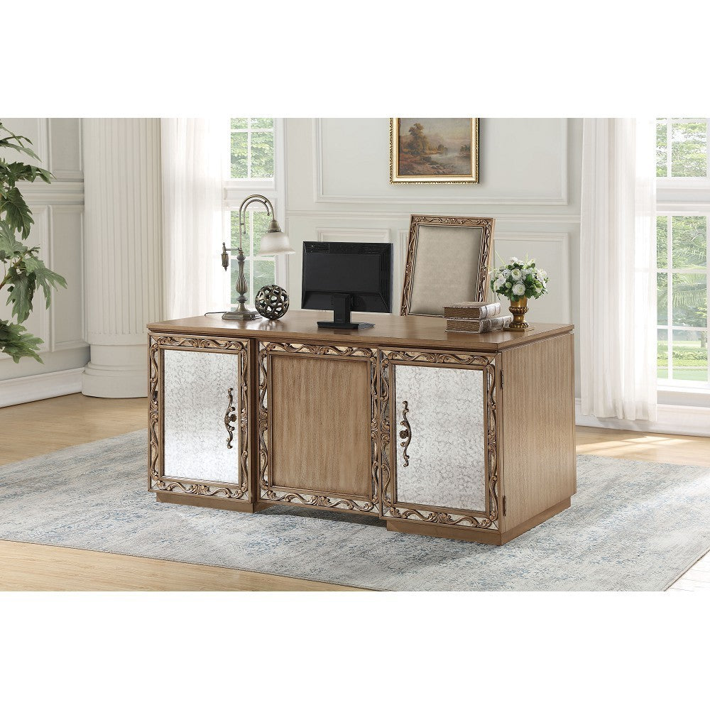 ACME Orianne Desk in Antique Gold 91435