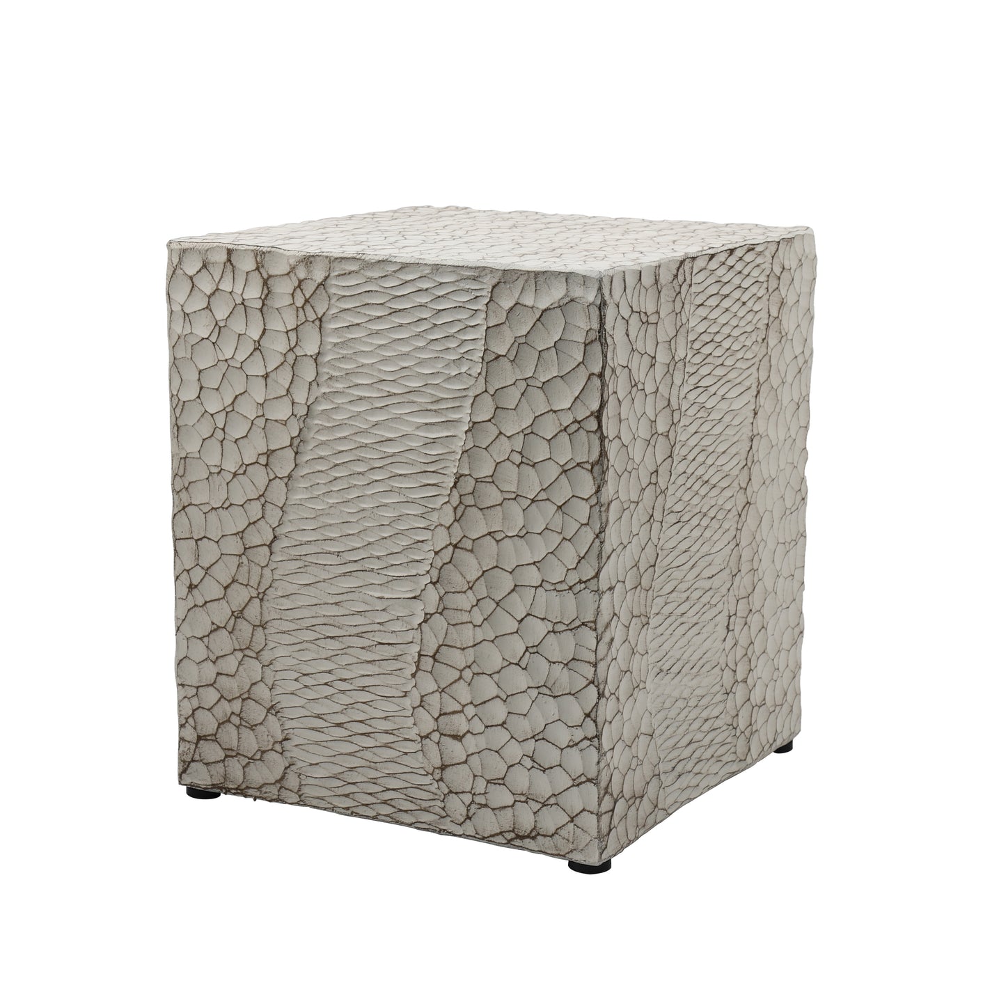 Outdoor Faux Wood Stump Side Table Coffee Table,Side table ,End Table Accent table Square  White