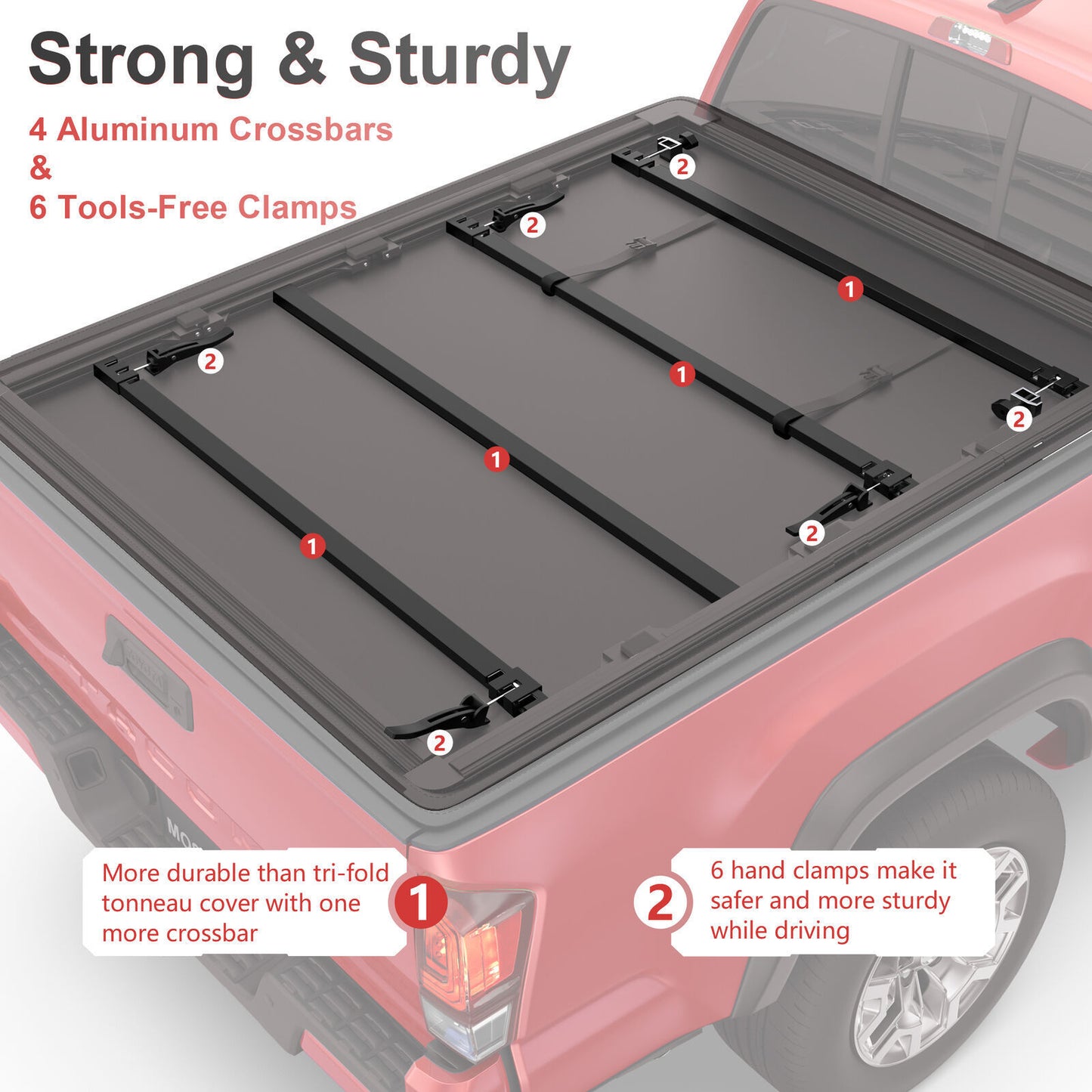 Soft four-fold Truck Bed Accessories Tonneau Cover 6.5FT For 14-19 Chevy Silverado GMC Sierra