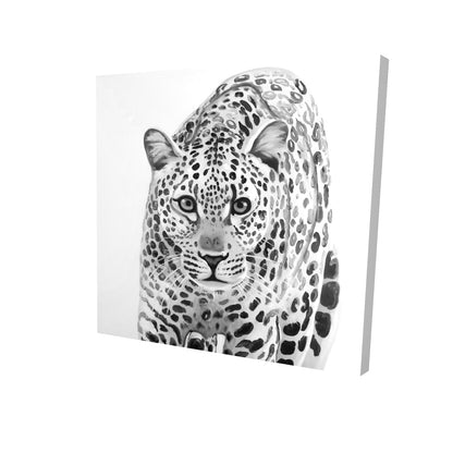 Leopard ready to attack - 16x16 Print on canvas