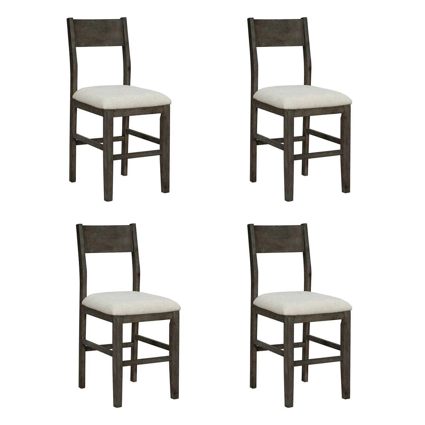 TOPMAX Farmhouse Counter Height 4-Piece Dining Chairs for Small Places, Gray