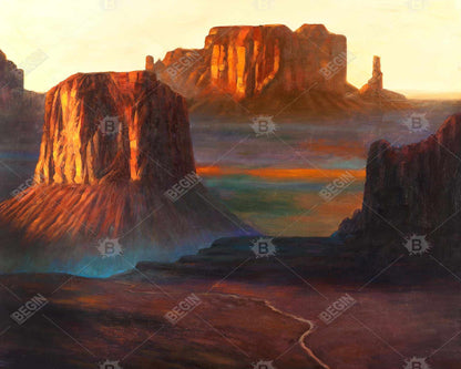 Monument valley tribal park in arizona - 16x20 Print on canvas