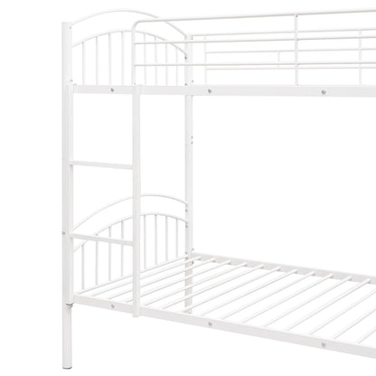 Twin Over Twin Metal Bunk Bed,Divided into Two Beds(White)（OLD SKU:MF280424AAK）