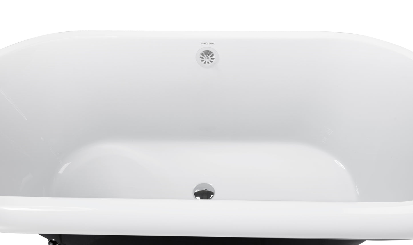 59" 100% Acrylic Freestanding Bathtub，Contemporary Soaking Tub，white inside black outside