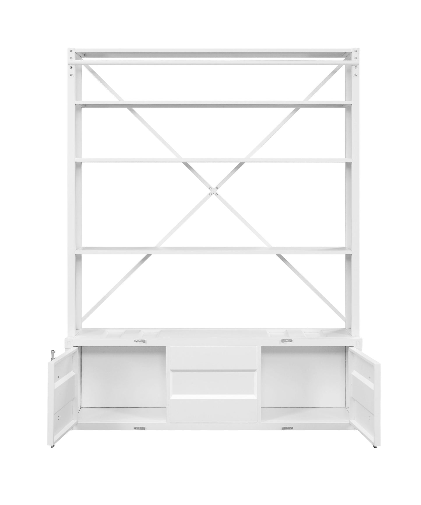 ACME Cargo Bookshelf & Ladder, White 39882