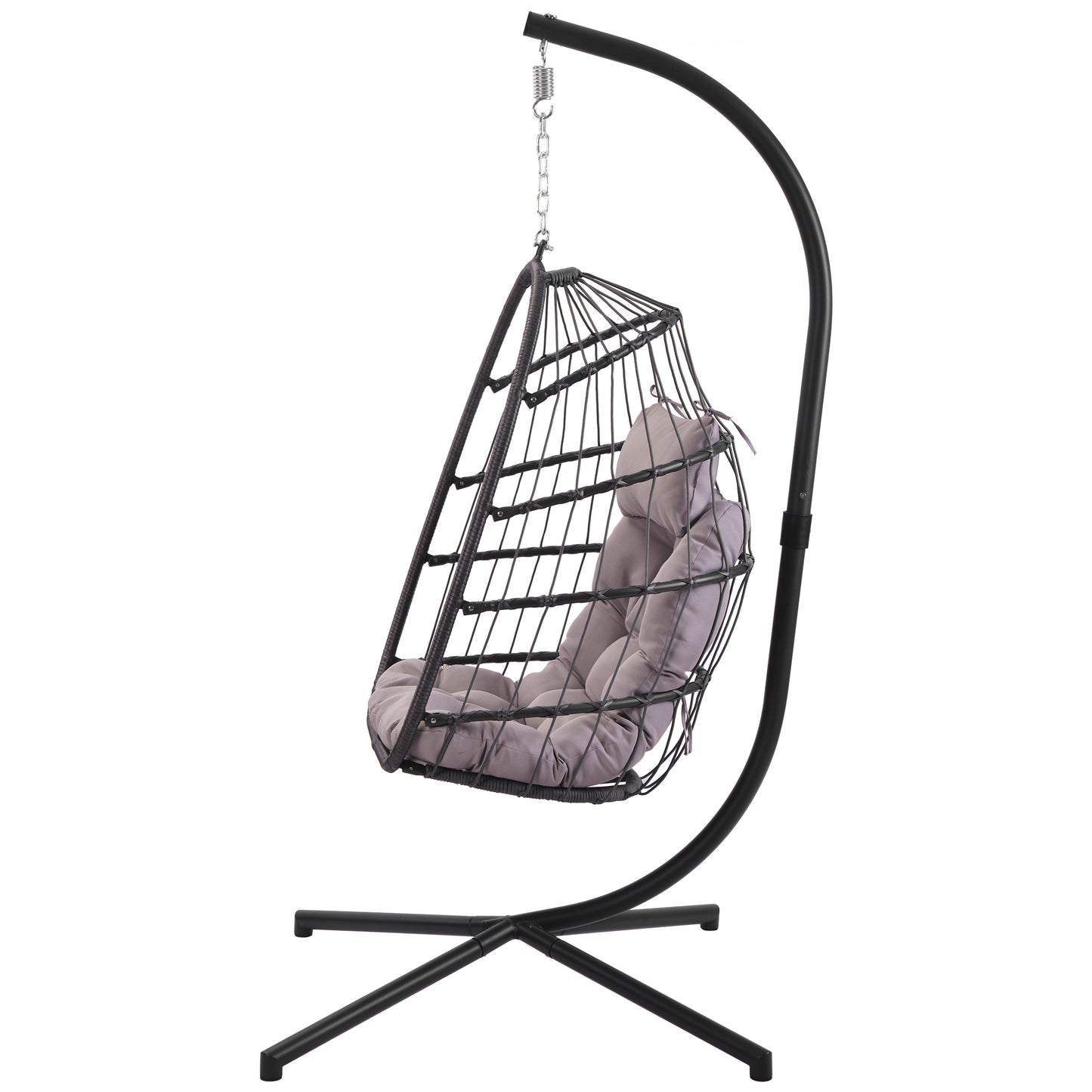 Steel stand for wicker hanging chair