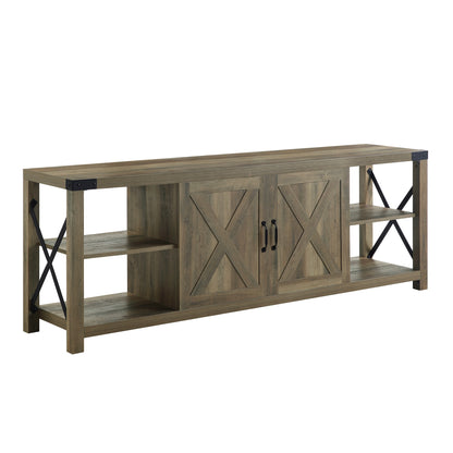 ACME Abiram TV Stand in Rustic Oak Finish LV01000