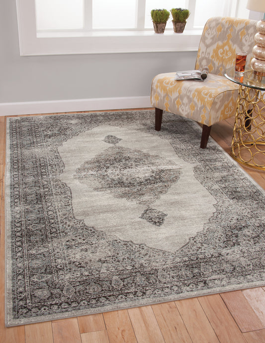 Bryson Silver/Charcoal Area Rug 5x8