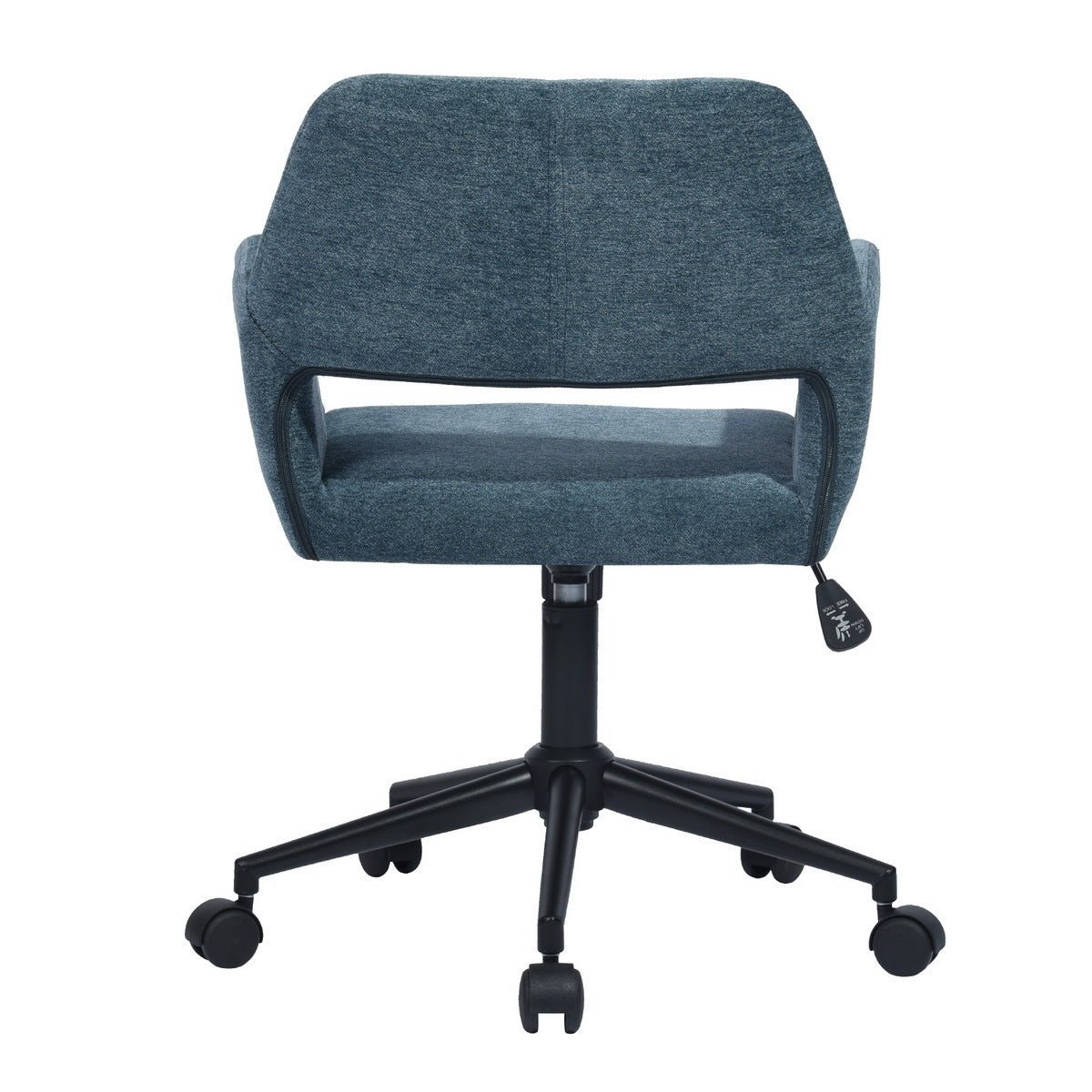 Fabric Upholstered Adjustable Swivel Office Chair, Blue