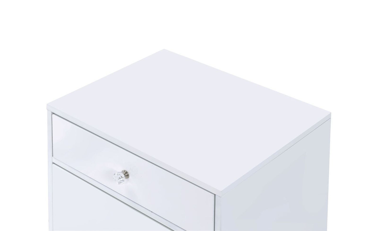 ACME Ottey Cabinet in White High Gloss & Gold 92543