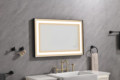 36*24 LED Lighted Bathroom Wall Mounted Mirror with High Lumen+Anti-Fog Separately Control