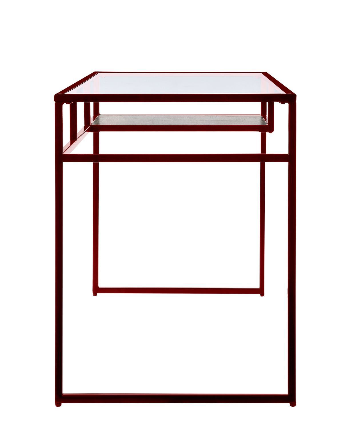 ACME Yasin Desk, Red & Glass 92584