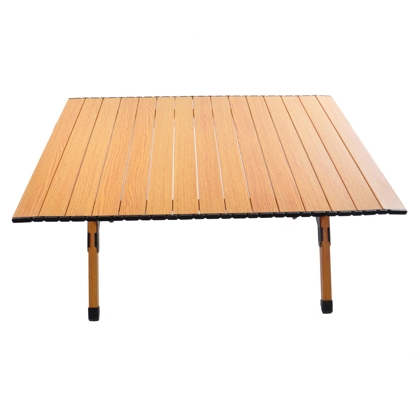 Portable picnic table, rollable aluminum alloy table top, with folding solid X-shaped frame, and handbag  ZB1002MW