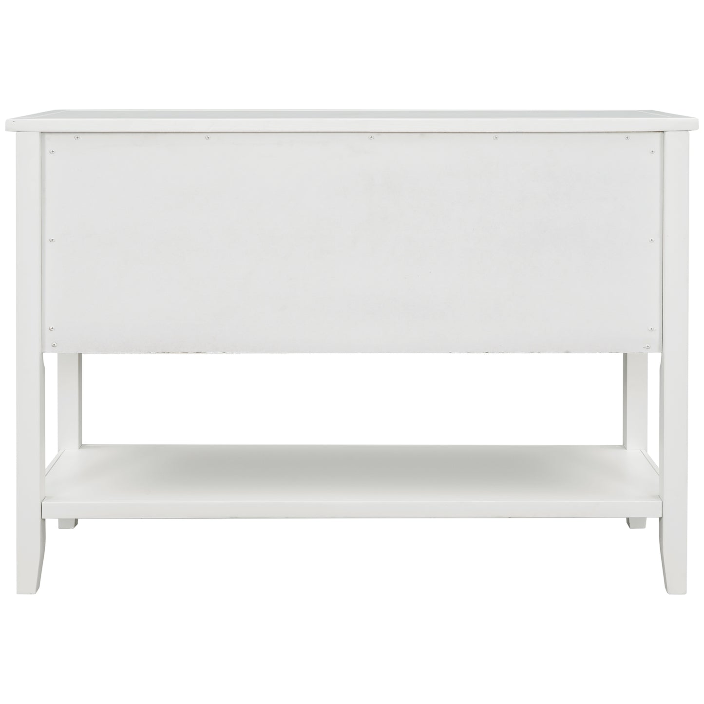 TREXM  Cambridge Series Buffet Sideboard Console Table with Bottom Shelf (White)