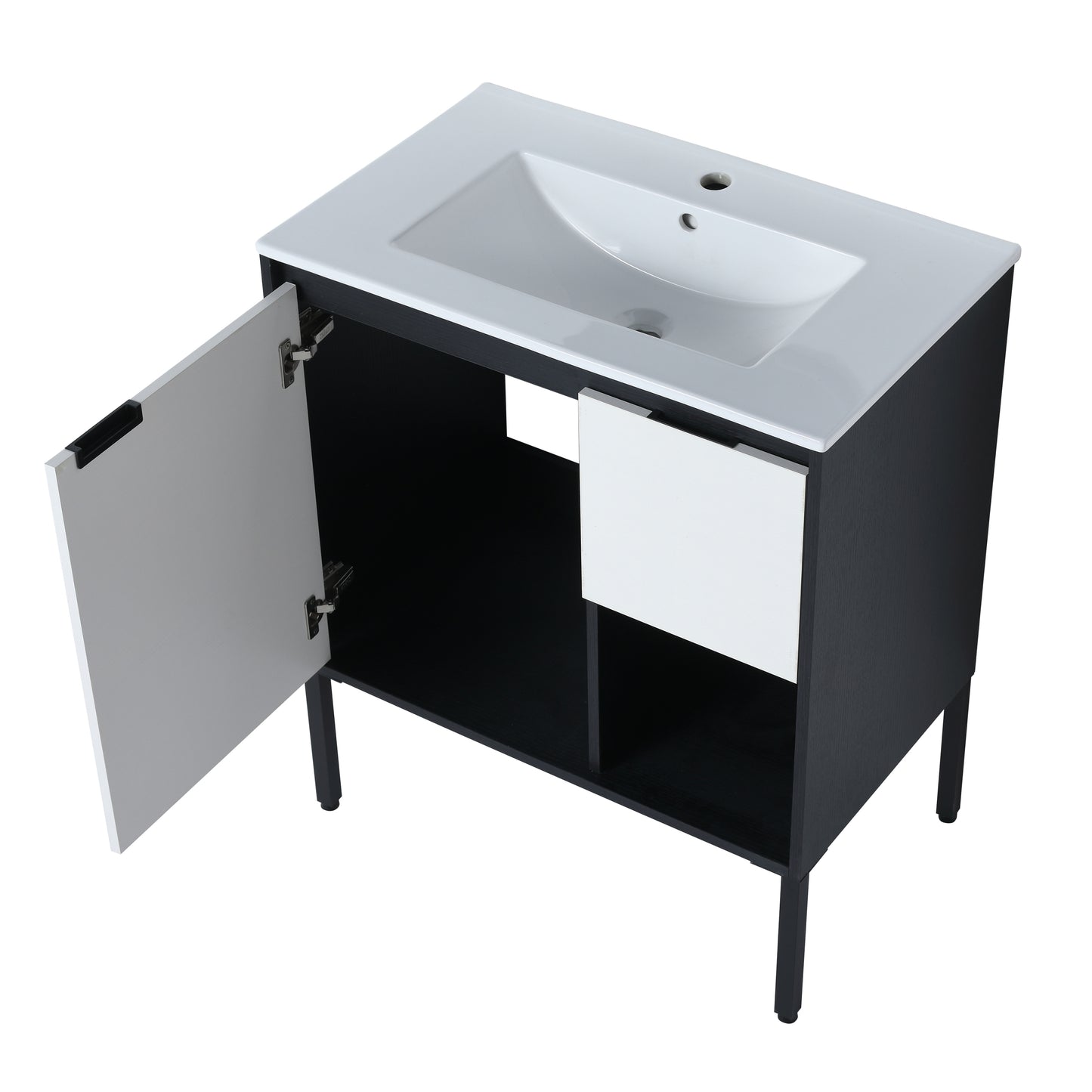 30 Inch Bathroom Vanity with Ceramic Sink,30x18