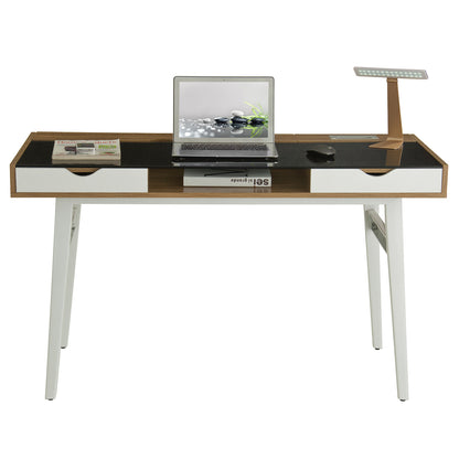 Techni Mobili Compact Computer Desk with Multiple Storage, Walnut