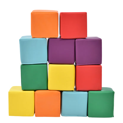 SoftZone Toddler Foam Block Playset, Soft Colorful Stacking Play Module Blocks Big Foam Shapes for Babies and Kids Building, Easy Clean Safe Indoor Active Play Structure