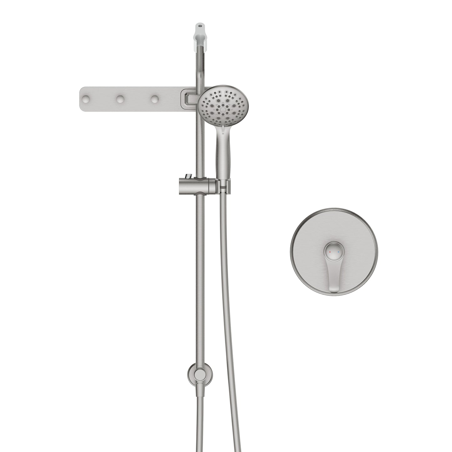 Large Amount of water Multi Function Shower Head - Shower System with 4." Rain Showerhead, 6-Function Hand Shower, Simple Style,With Storage Hook, Brushed Nickel
