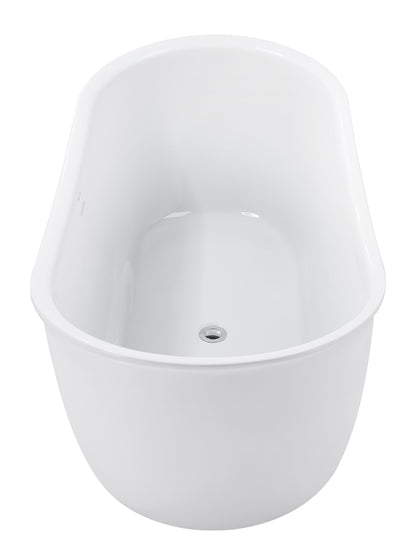 59" 100% Acrylic Freestanding Bathtub，Contemporary Soaking Tub，white bathtub