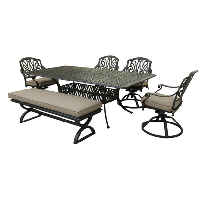 Rectangular 6 - Person 84" Long Dining Set with Sunbrella Cushions