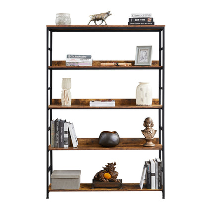 [VIDEO] 5-Tier Home Office Bookcase Open Bookshelf Storage Large 5 Shelf Bookshelf Furniture with Metal Frame, Brown