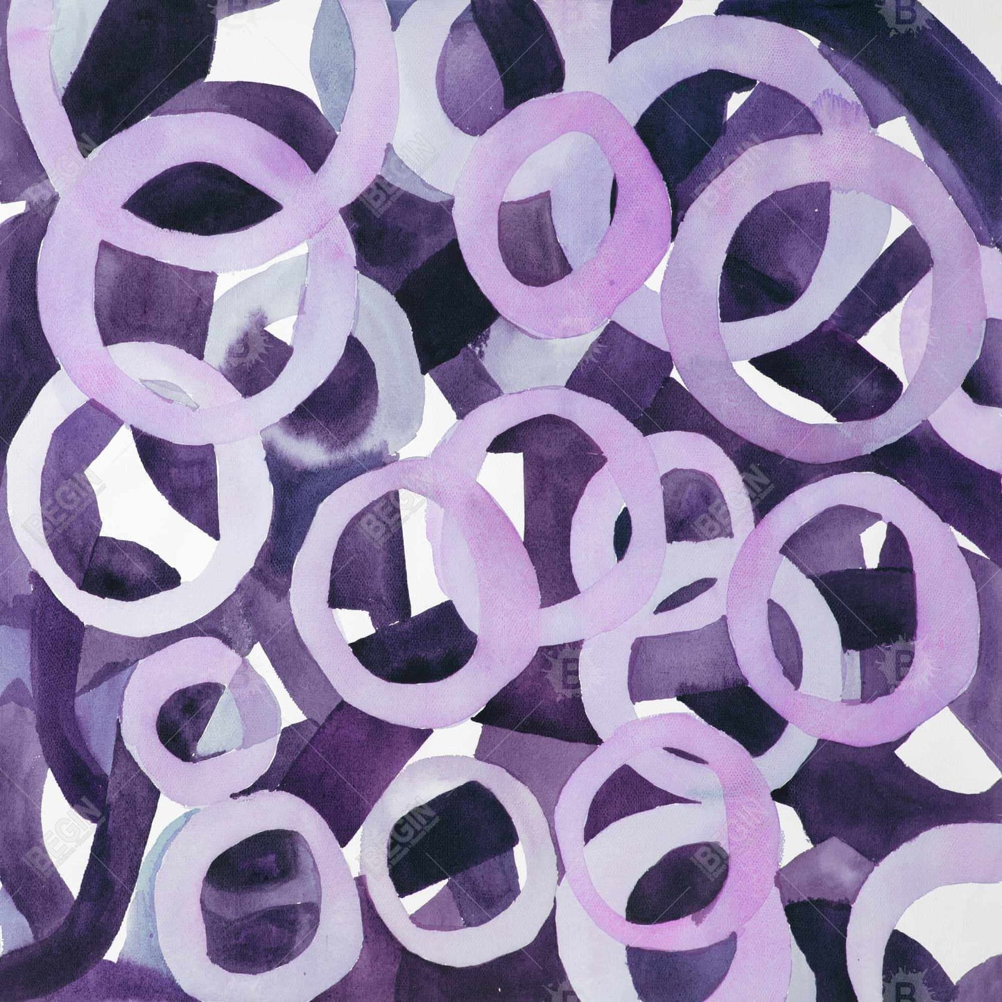 Abstract purple rings - 32x32 Print on canvas