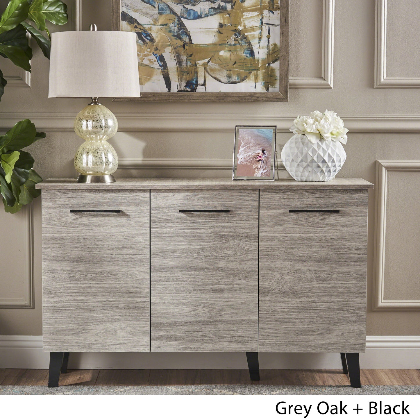 Emilia mid-century modern finished fiberboard multipurpose sideboard