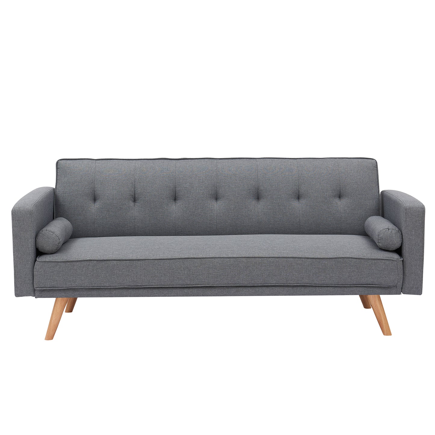 [Video] Dark Grey Double Corner Folding Sofa Bed, Two Throw Pillows