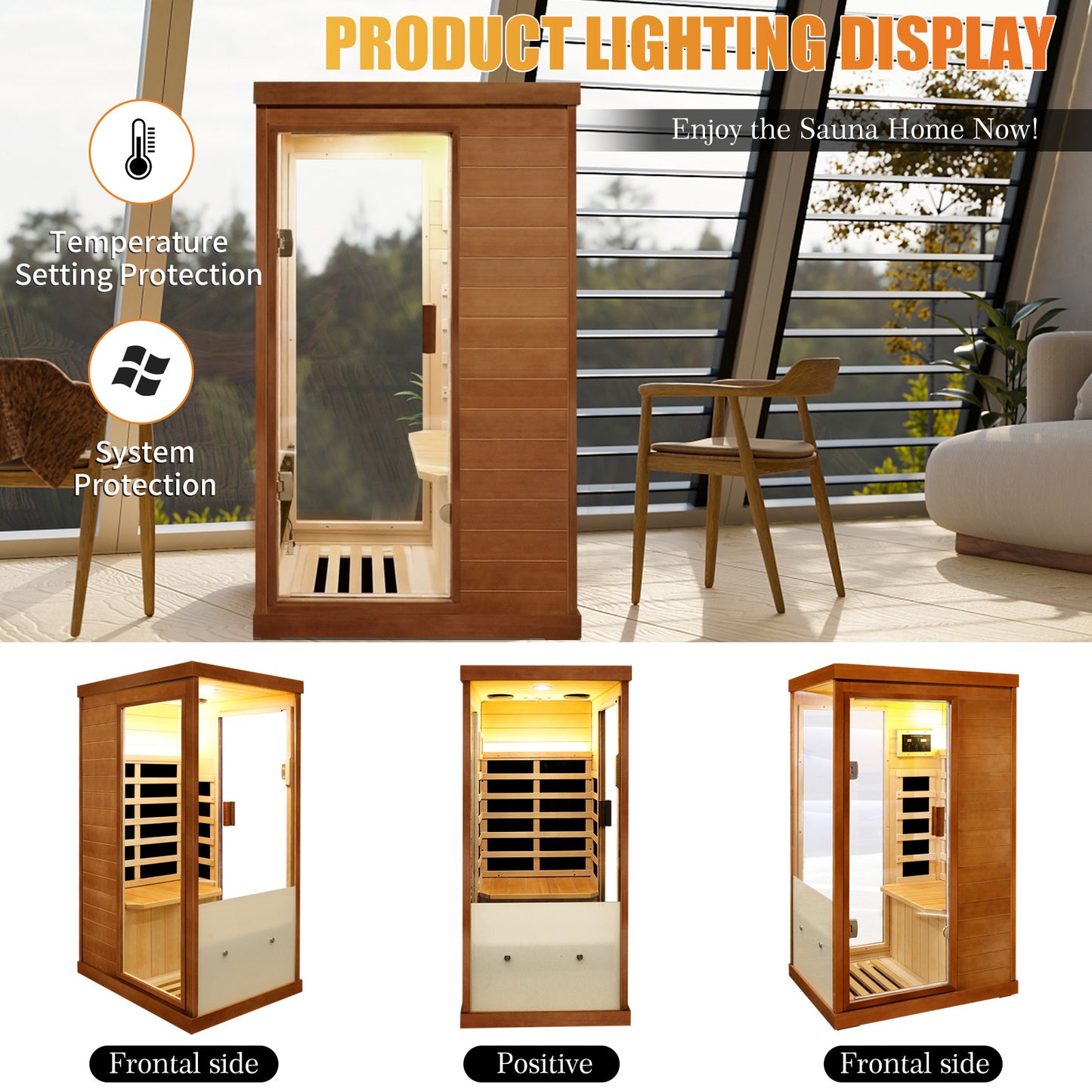 infrared sauna room single room