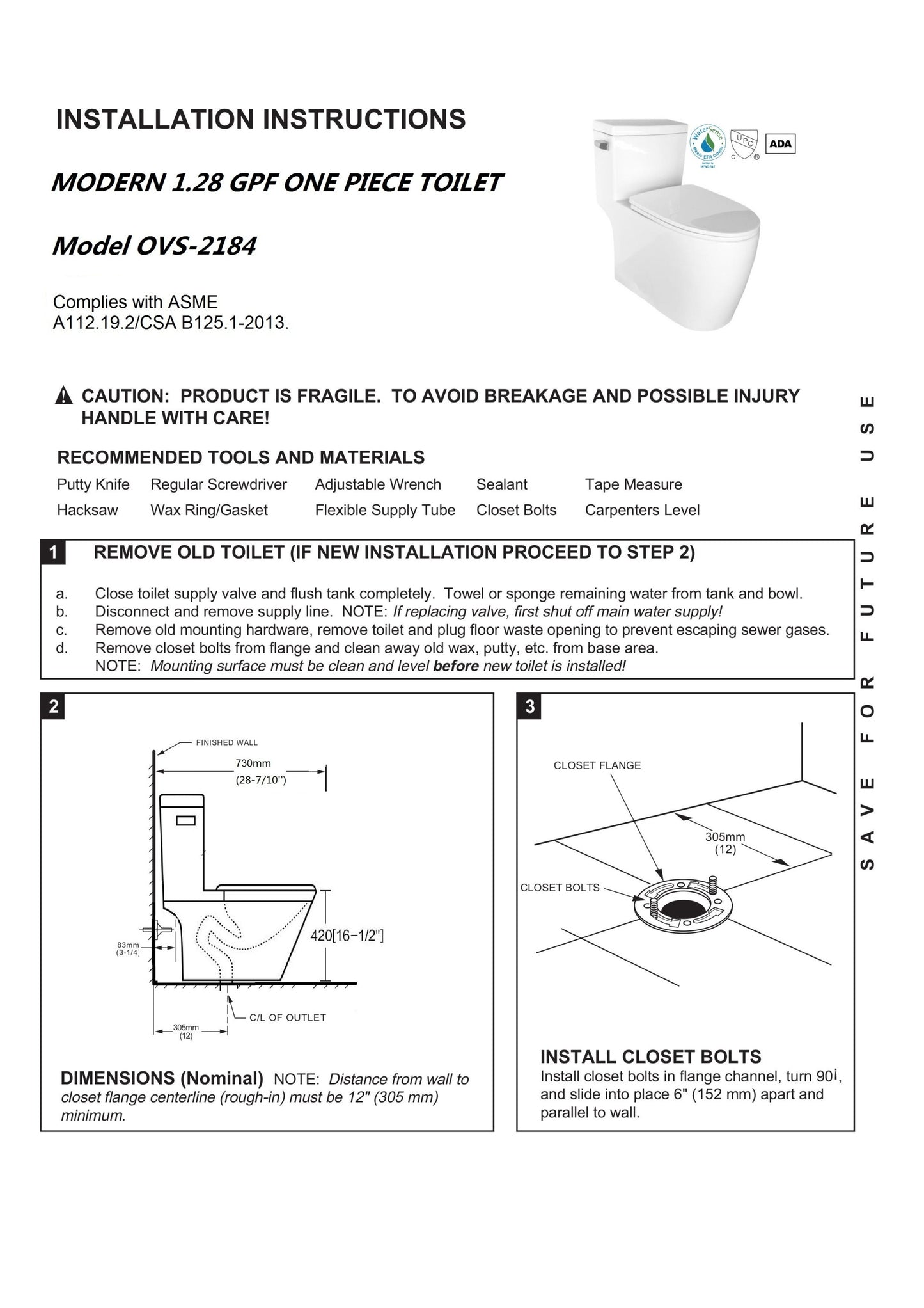 1.28 GPM (Water Efficient) One-Piece ADA Elongated Toilet, Soft Close Seat Included (cUPC Approved) - 28.7"x16.5"x28.7"