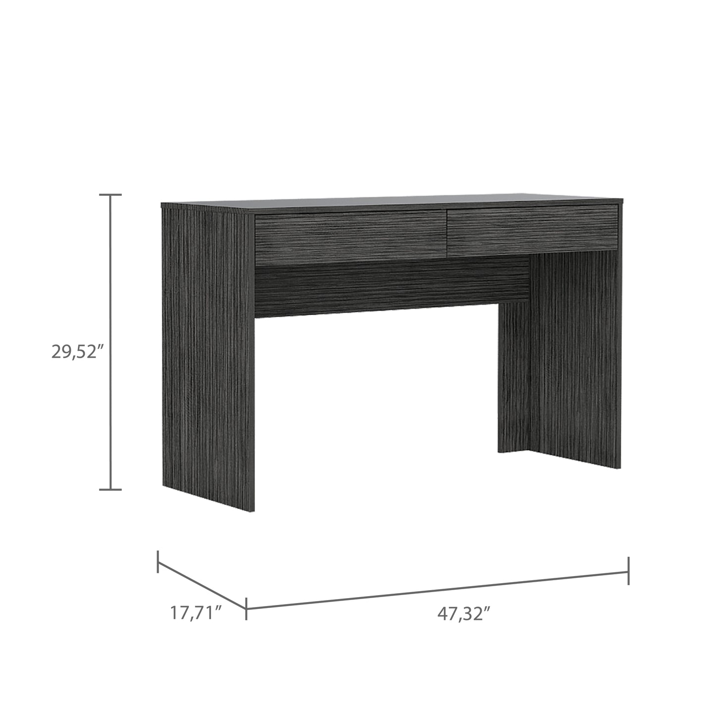 Meridian 2-Drawer Computer Desk Smokey Oak