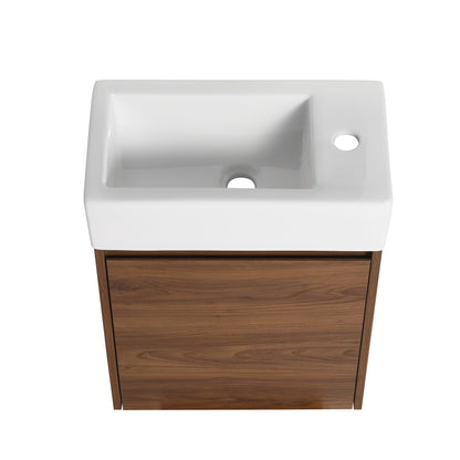 Bathroom Vanity With Single Sink,18 Inch For Small Bathroom,