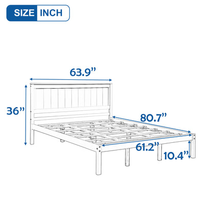 Platform Bed Frame with Headboard , Wood Slat Support , No Box Spring Needed ,Queen,Espresso（OLD SKU:WF191420AAP）