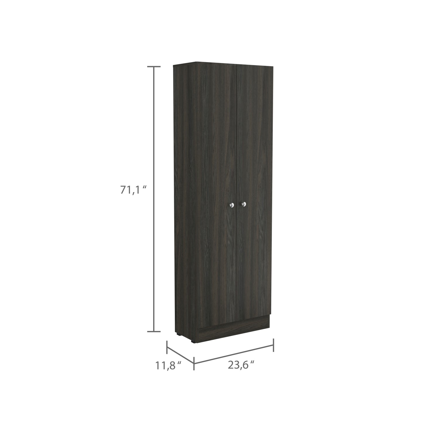 Buxton Rectangle 2-Door Storage Tall Cabinet Carbon Espresso and Black Wengue