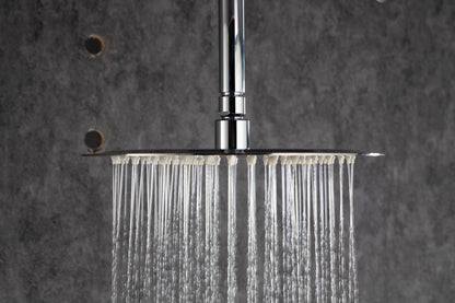 Black Shower System, Ceiling Rainfall Shower Faucet Sets Complete of High Pressure, Rain Shower Head with Handheld, Bathroom 10\\\'\\\' Shower Combo with Rough-in Valve Included