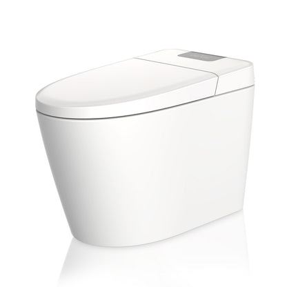 Smart Toilet U-Shaped LED Light Automatic Flush with Remote Control/Foot Sensor/Night Light T162A