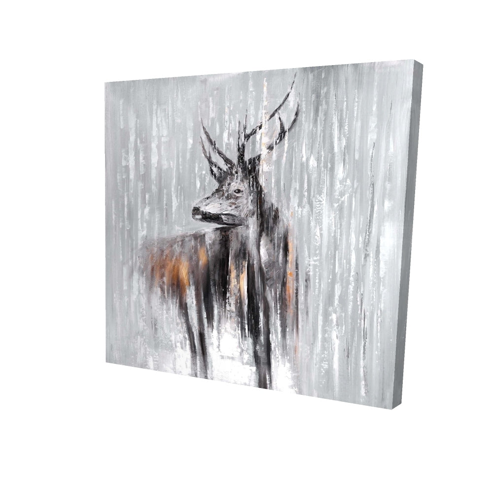 Deer in the forest - 32x32 Print on canvas