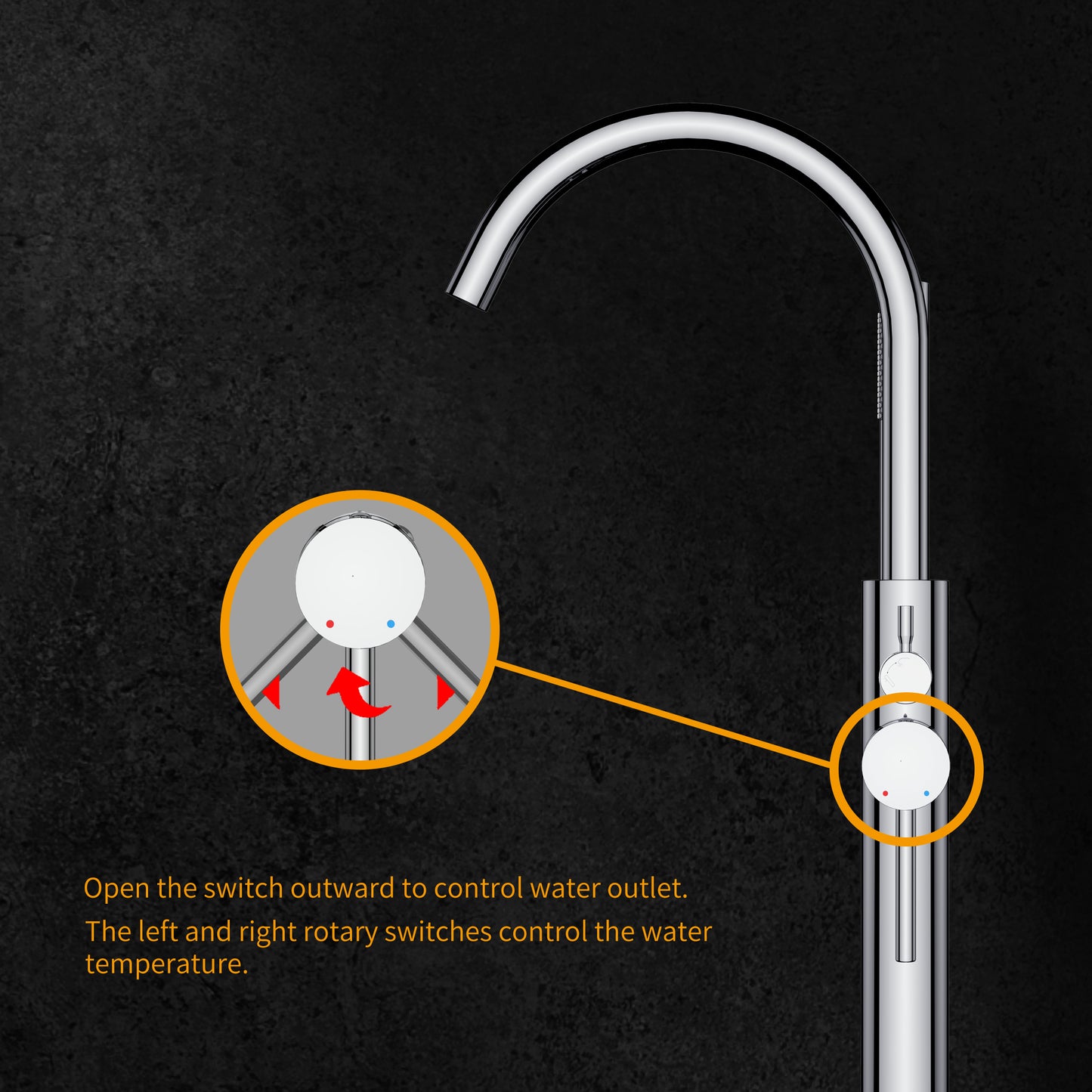 2 Spouts With Hand Shower Double Handle Floor Mounted Clawfoot Freestanding Faucet, Tub Faucet,Chrmoe